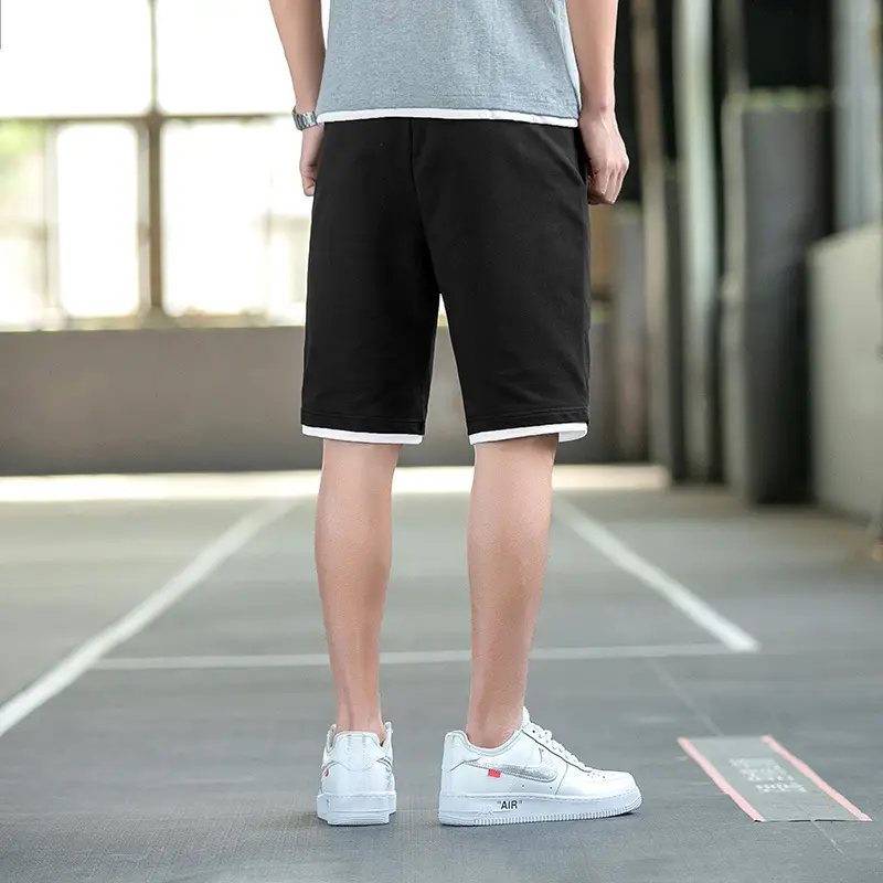 Men Black Casual Shorts Korean Style Street Hip Hop Sports Pants - Image 4
