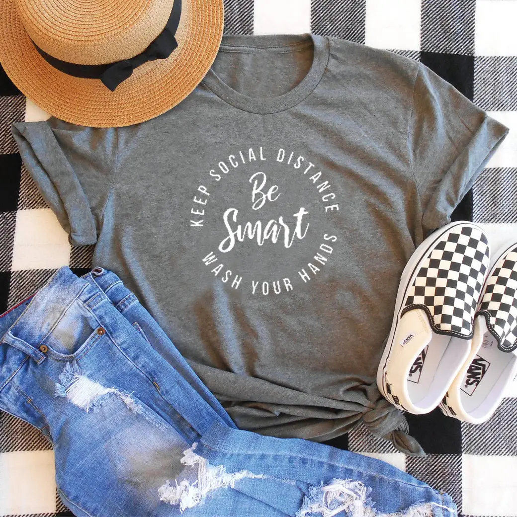Keep Social Distance T-Shirt White Hand Wash - Image 8