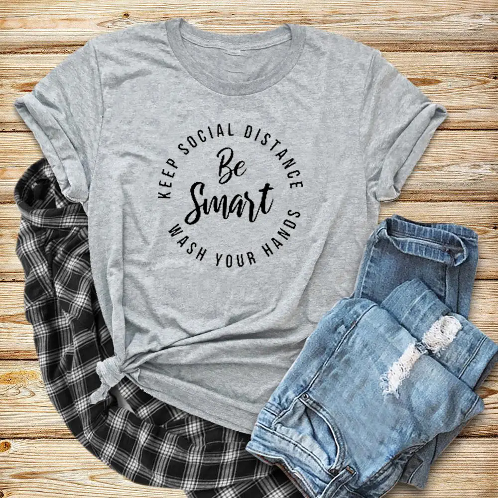 Keep Social Distance T-Shirt White Hand Wash - Image 2