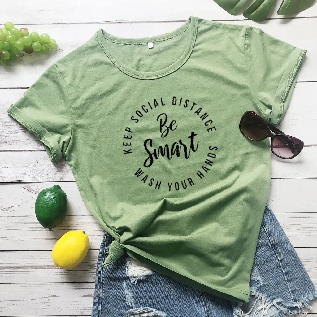 Keep Social Distance T-Shirt White Hand Wash - Image 3