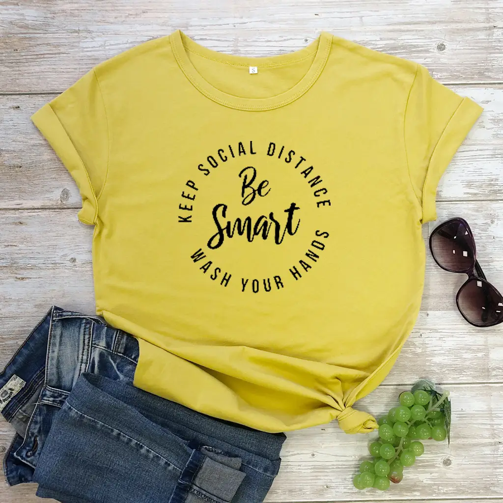 Keep Social Distance T-Shirt White Hand Wash - Image 6