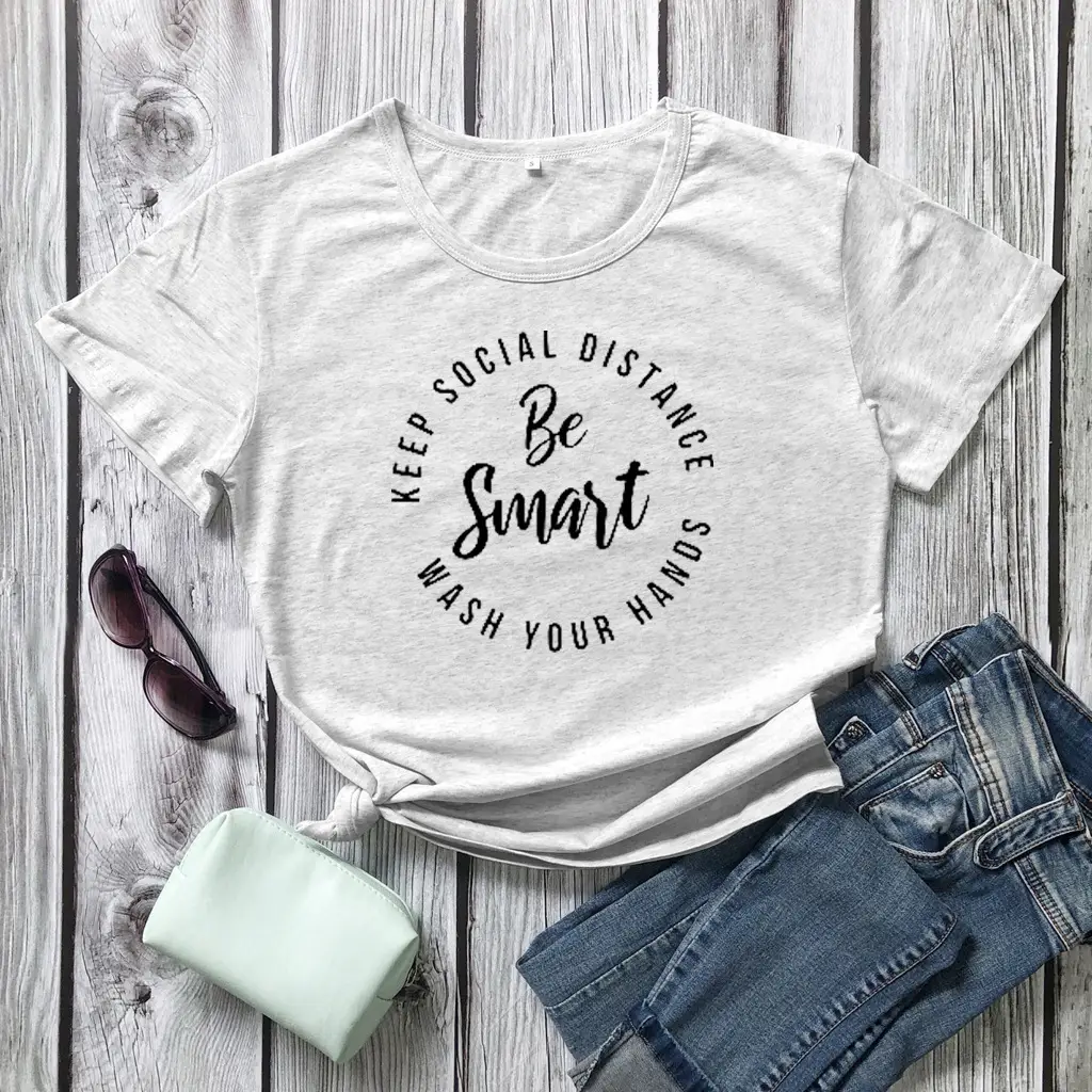 Keep Social Distance T-Shirt White Hand Wash - Image 7