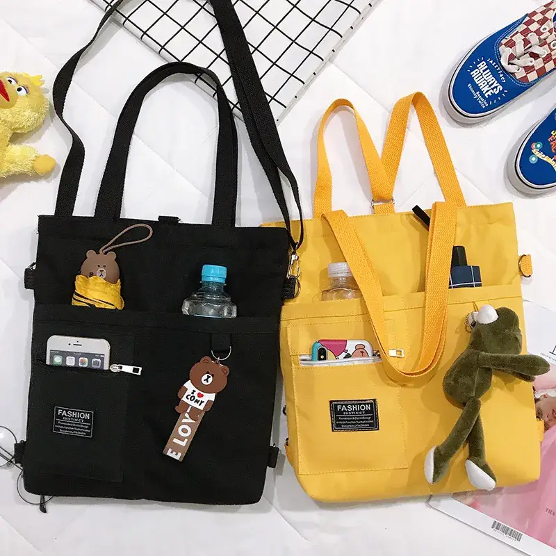 Cute Korean Style Canvas Tote Bag for Women - Image 4