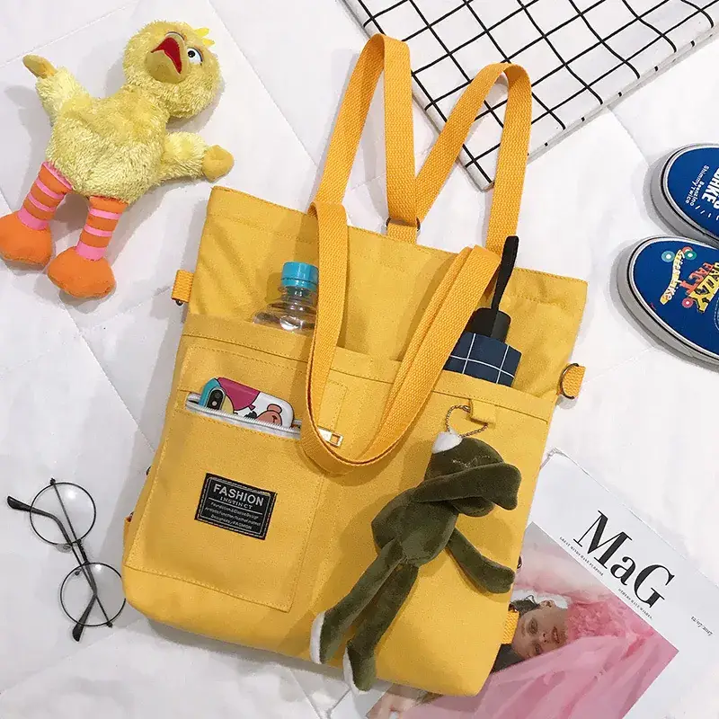 Cute Korean Style Canvas Tote Bag for Women - Image 5