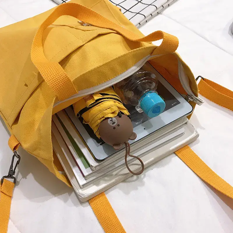 Cute Korean Style Canvas Tote Bag for Women - Image 6