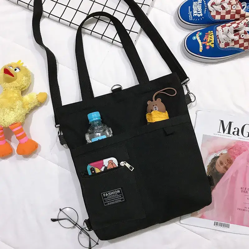 Cute Korean Style Canvas Tote Bag for Women - Image 3