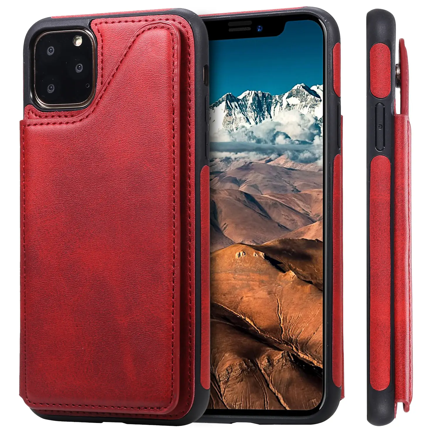 Apple iPhone X with Max Leather Case Red