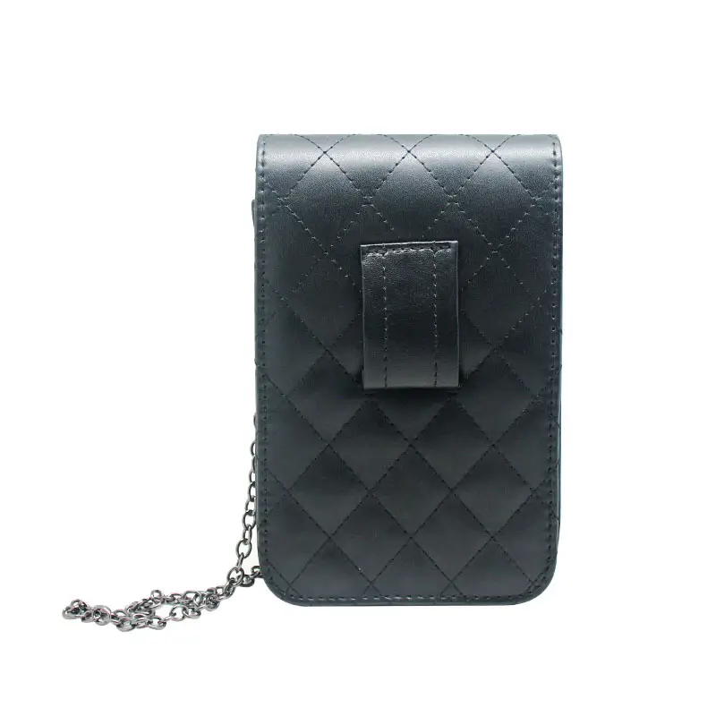 Black Quilted Women's Shoulder Bag with Logo Closure - Image 6