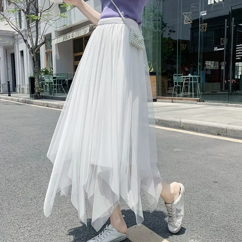 Fairy Pleated Mesh Skirt Women Long Sleeve Summer - Image 7