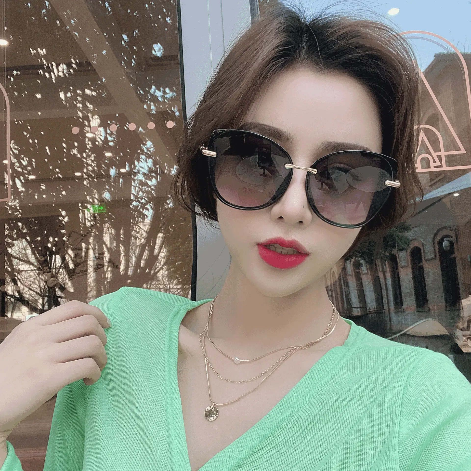 Pink Cat-Eye Sunglasses for Women