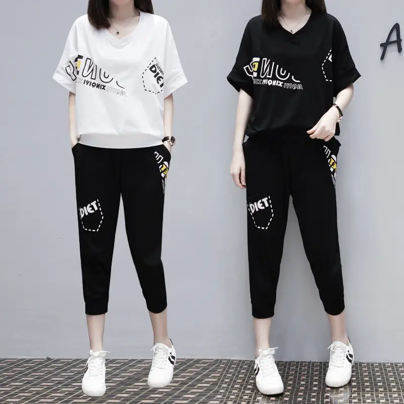 Women's Fat mm Summer Sports Suit Large Size