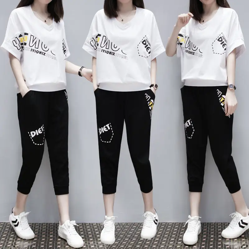 Women's Fat mm Summer Sports Suit Large Size