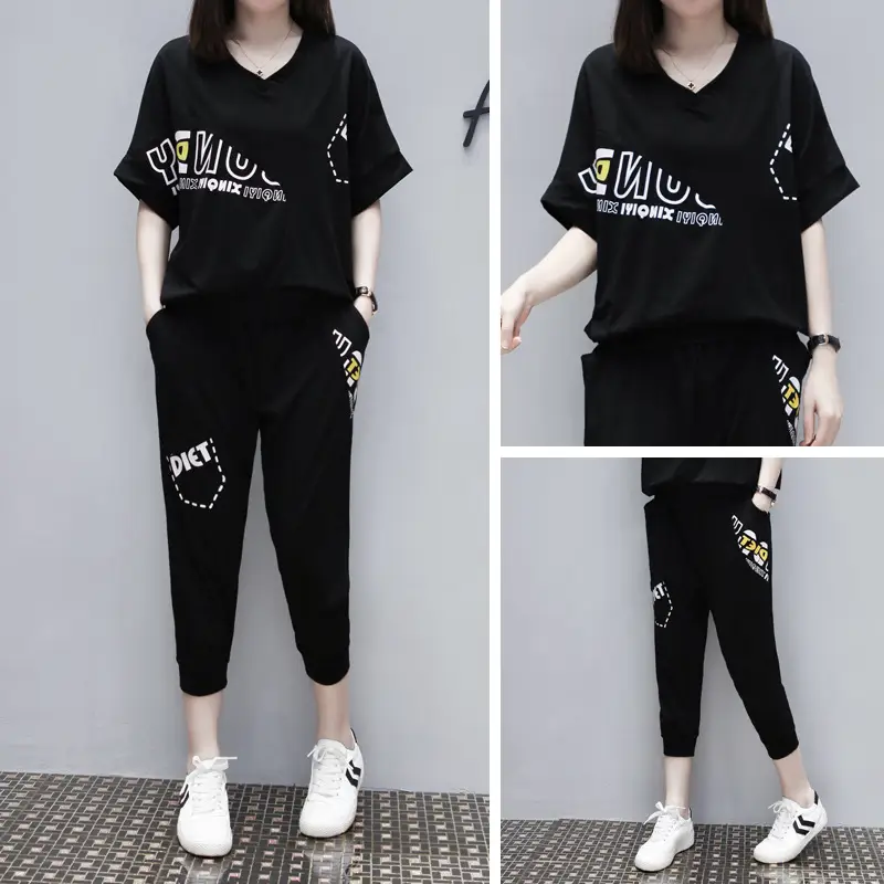 Women's Fat mm Summer Sports Suit Large Size
