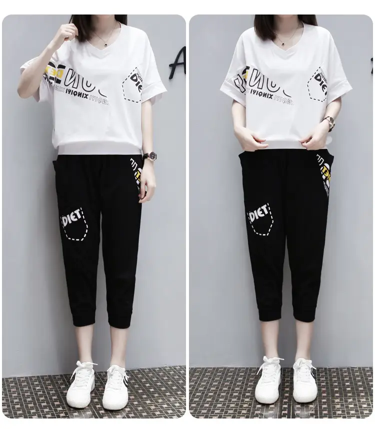 Women's Fat mm Summer Sports Suit Large Size — feature 14