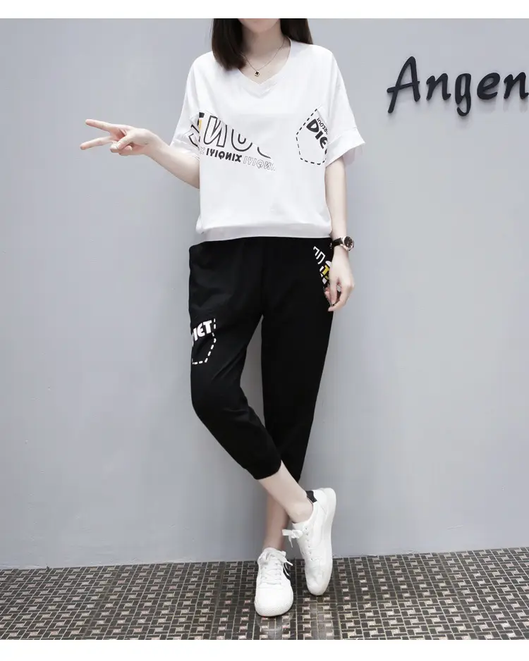 Women's Fat mm Summer Sports Suit Large Size — feature 16