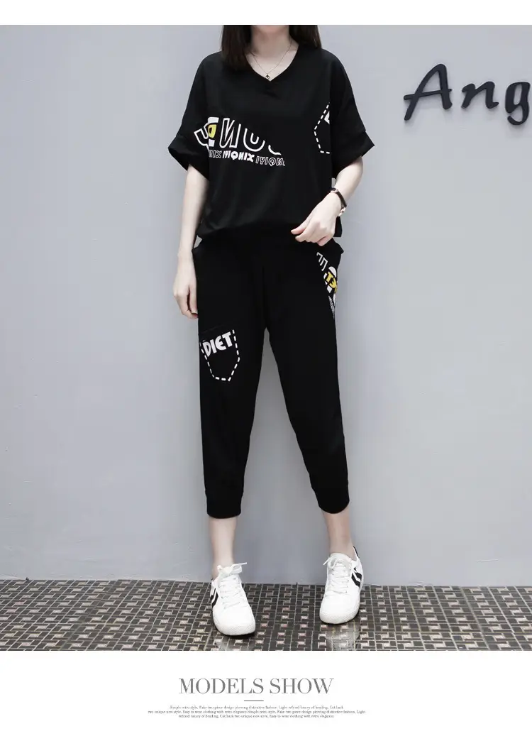 Women's Fat mm Summer Sports Suit Large Size — feature 19