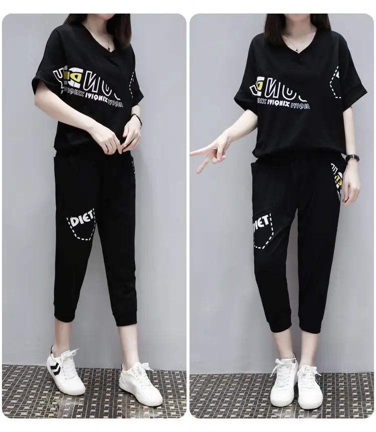 Women's Fat mm Summer Sports Suit Large Size — feature 21