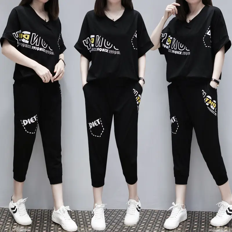 Women's Fat mm Summer Sports Suit Large Size