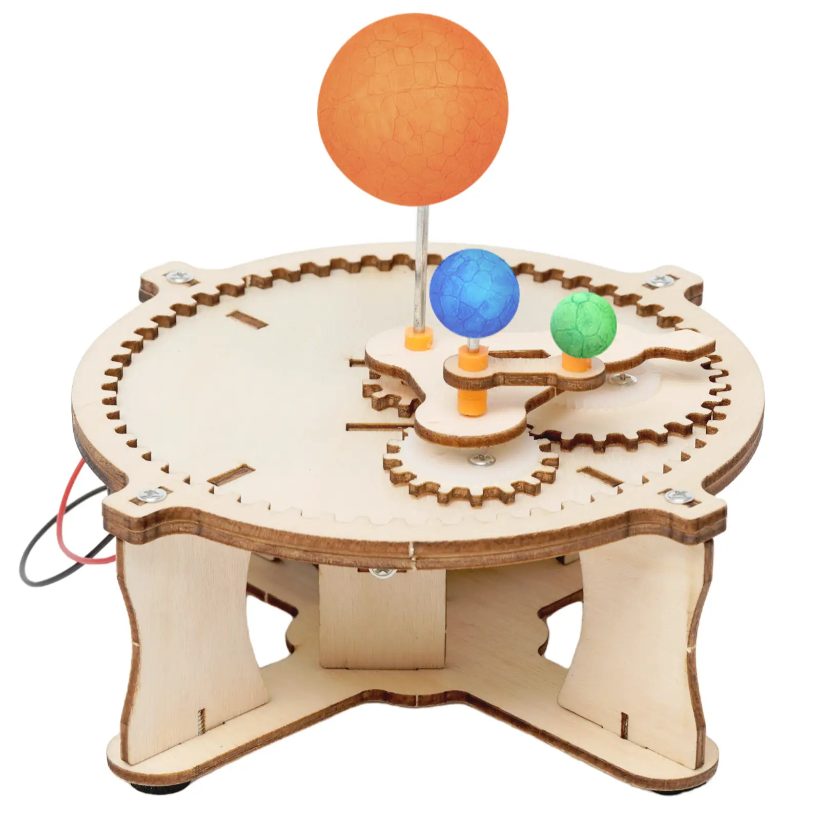 Kids Science Toy Set Earth Moon Day Three Spheres Wooden