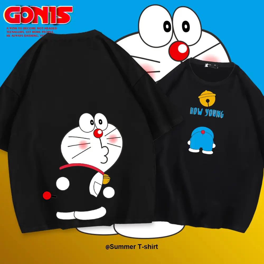 Y Cartoon T-shirt Women Men Summer Loose Cotton Half Sleeve - Image 13