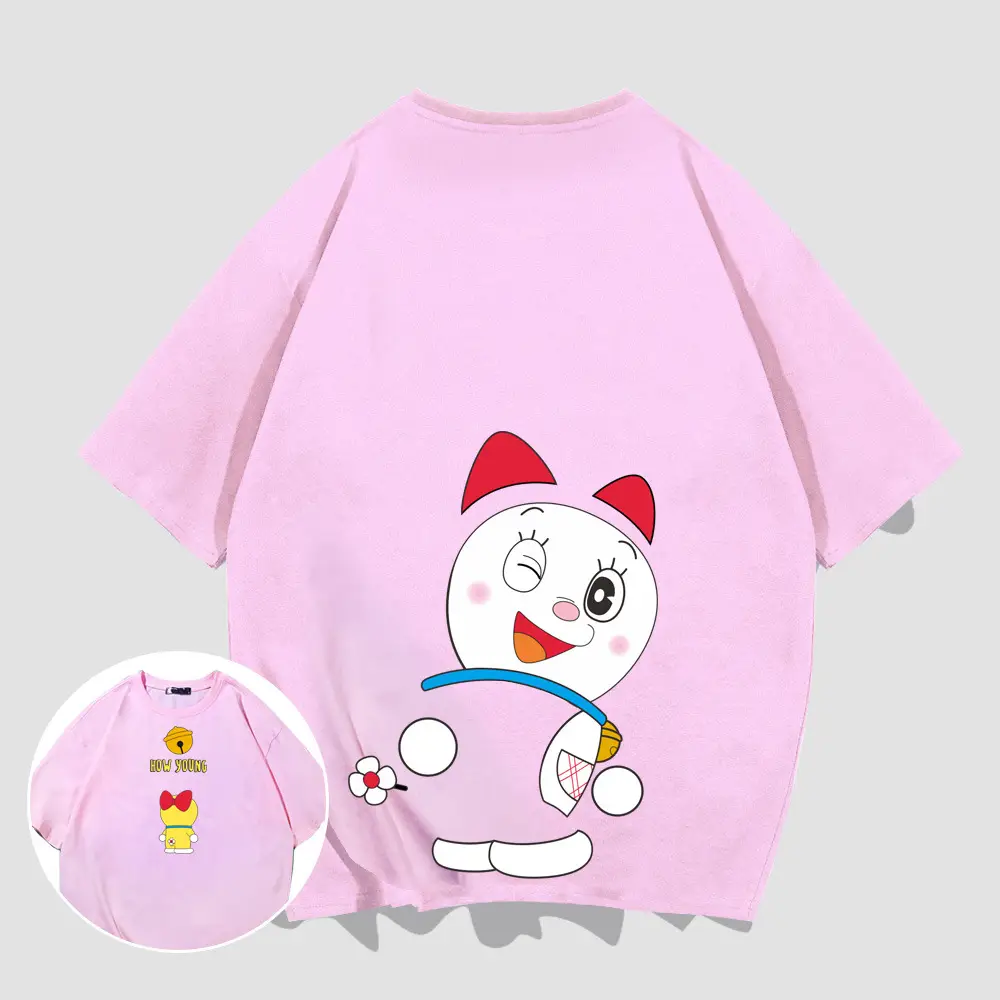Y Cartoon T-shirt Women Men Summer Loose Cotton Half Sleeve - Image 12