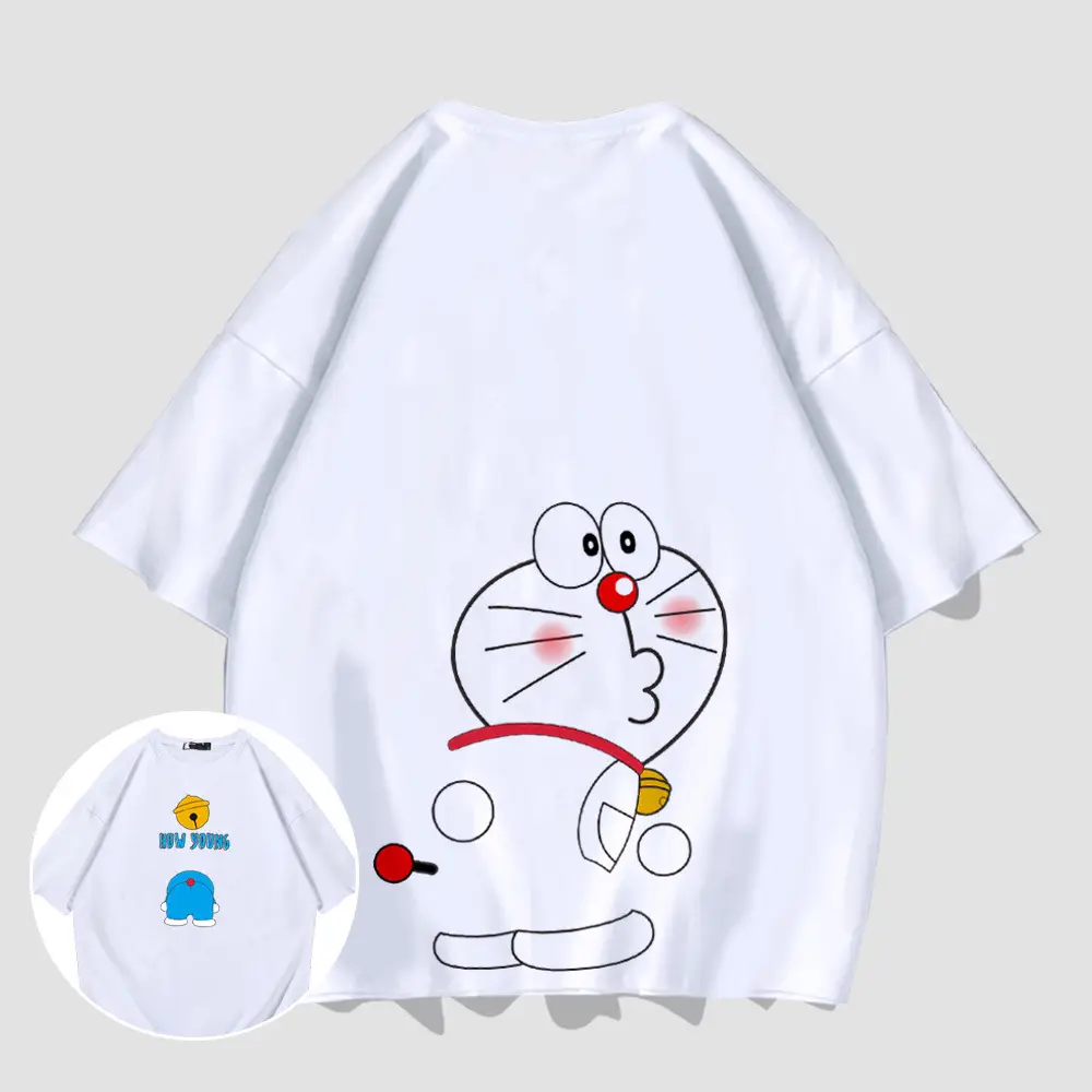 Y Cartoon T-shirt Women Men Summer Loose Cotton Half Sleeve - Image 2