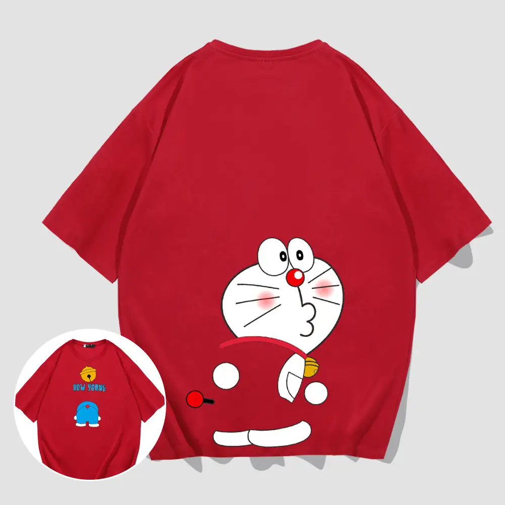Y Cartoon T-shirt Women Men Summer Loose Cotton Half Sleeve - Image 4