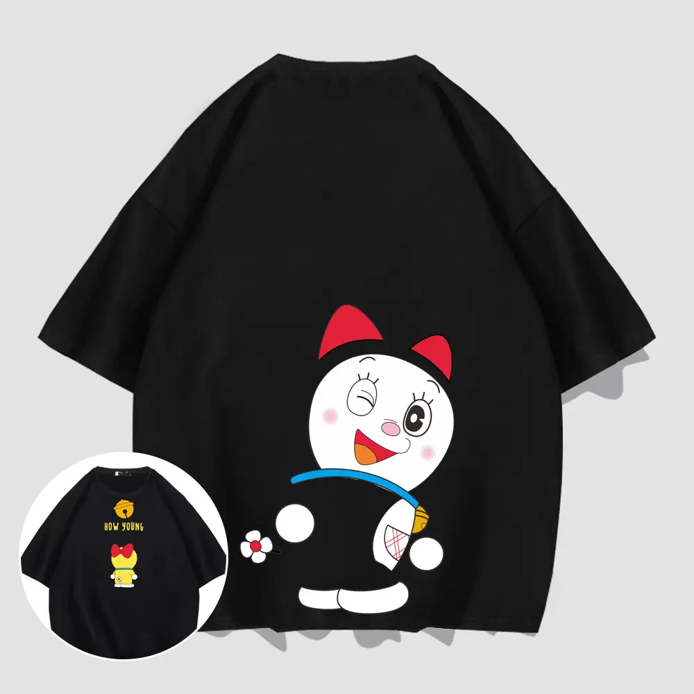 Y Cartoon T-shirt Women Men Summer Loose Cotton Half Sleeve - Image 7