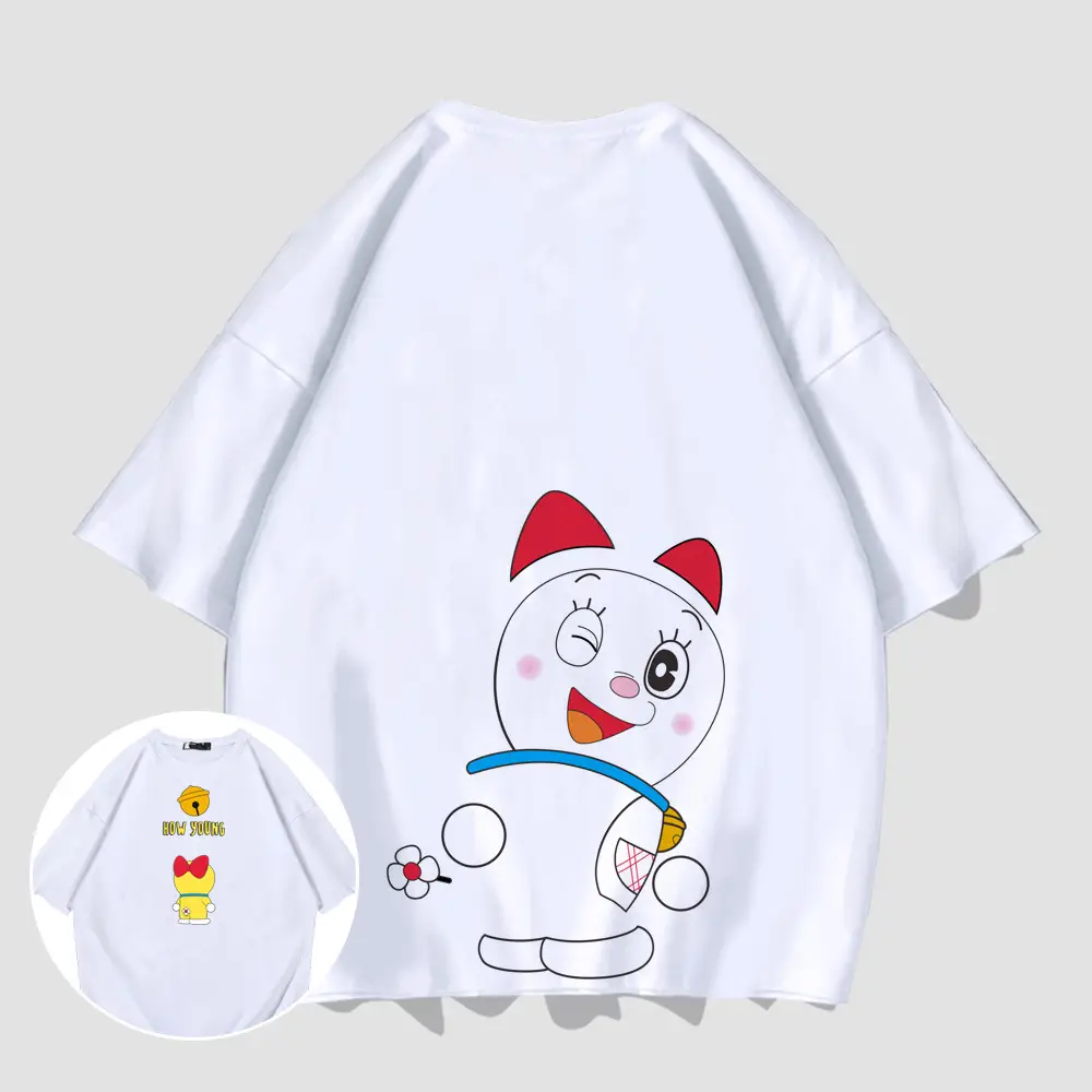Y Cartoon T-shirt Women Men Summer Loose Cotton Half Sleeve - Image 8