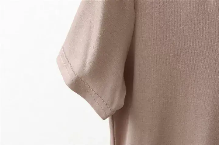 Women's Pink V-Neck Modal T-Shirt Loose Fit 2020 — feature 24