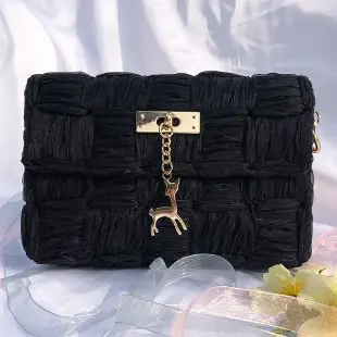 Women's Homemade Ribbon Mesh Crossbody Bag Beige