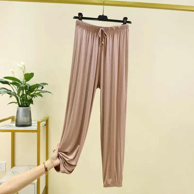 Women Drawstring Slimming Harem Pants Brown Summer 2025 - Image 14