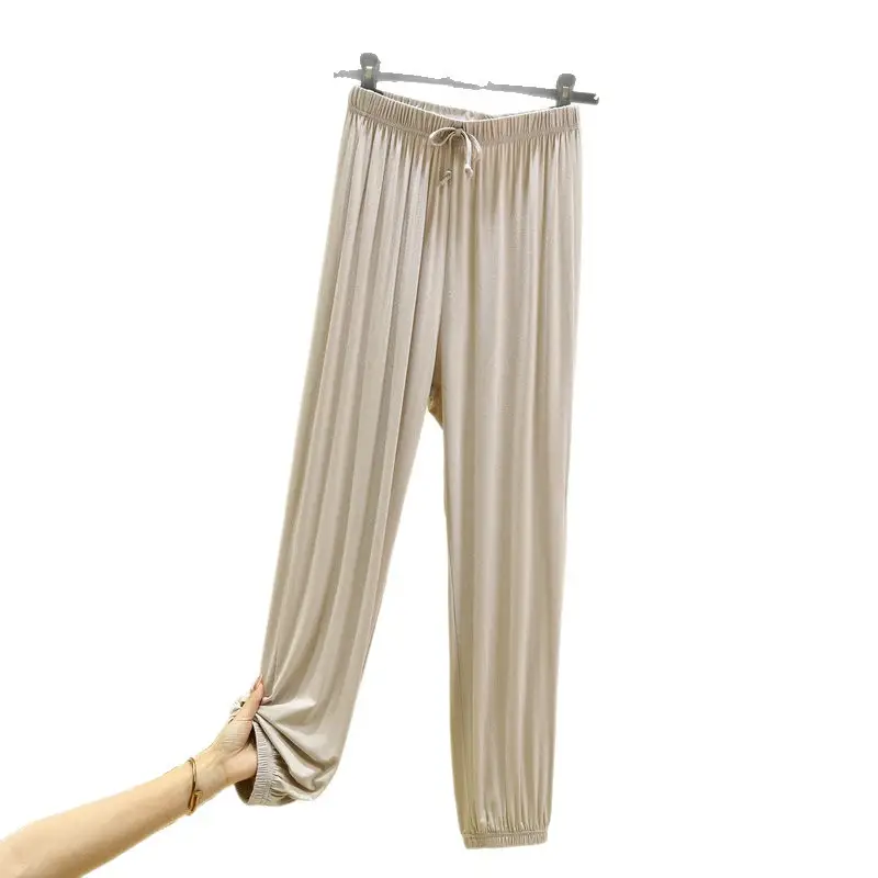 Women Drawstring Slimming Harem Pants Brown Summer 2025 - Image 15