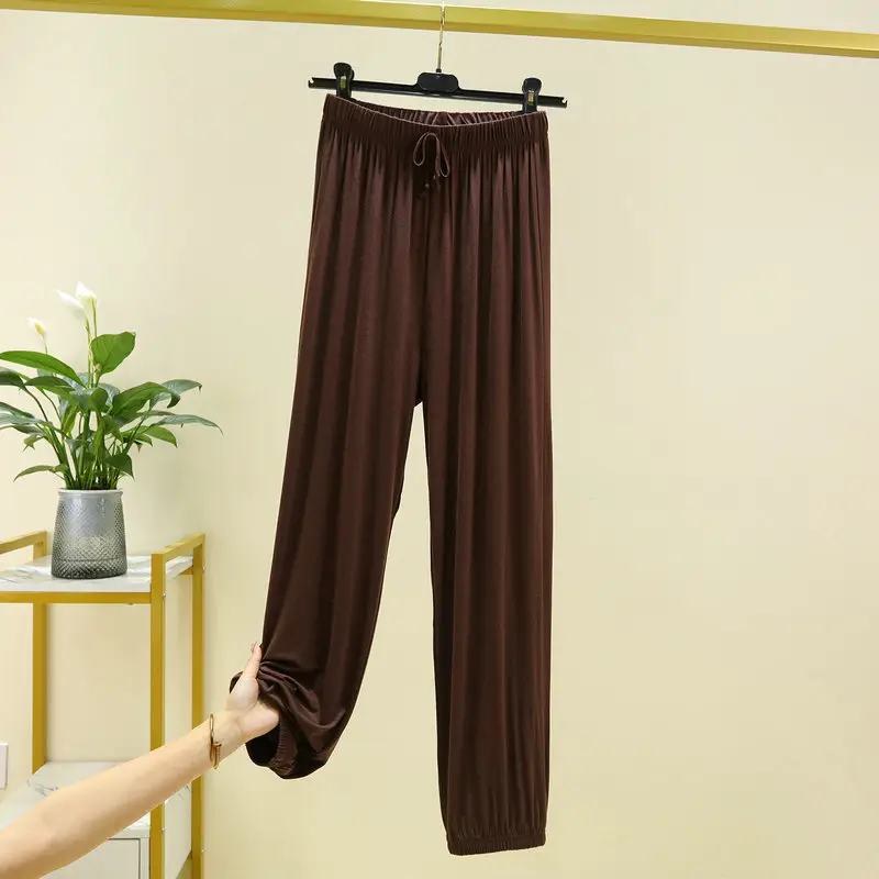 Women Drawstring Slimming Harem Pants Brown Summer 2025 — feature 17