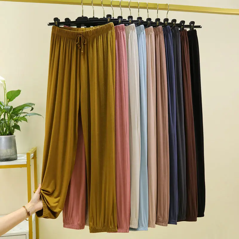 Women Drawstring Slimming Harem Pants Brown Summer 2025 — feature 6