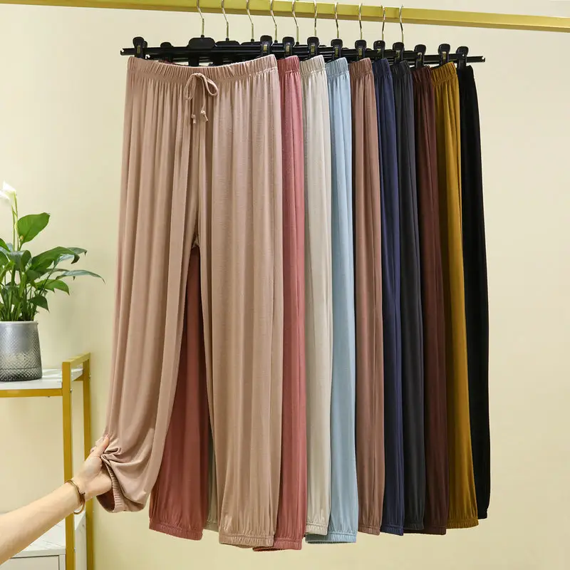 Women Drawstring Slimming Harem Pants Brown Summer 2025 — feature 7