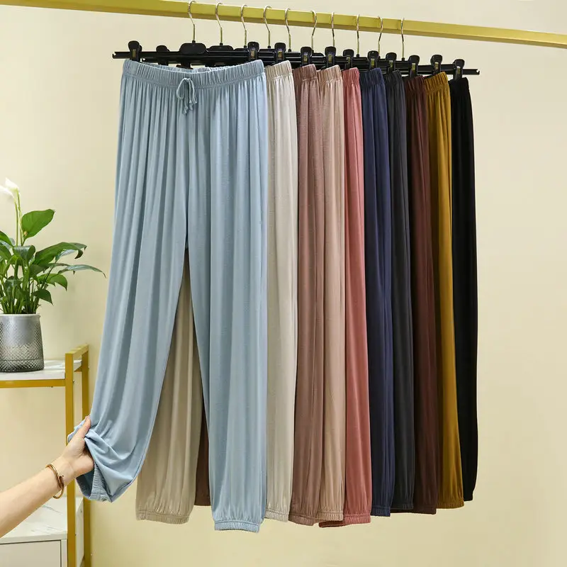 Women Drawstring Slimming Harem Pants Brown Summer 2025 — feature 8