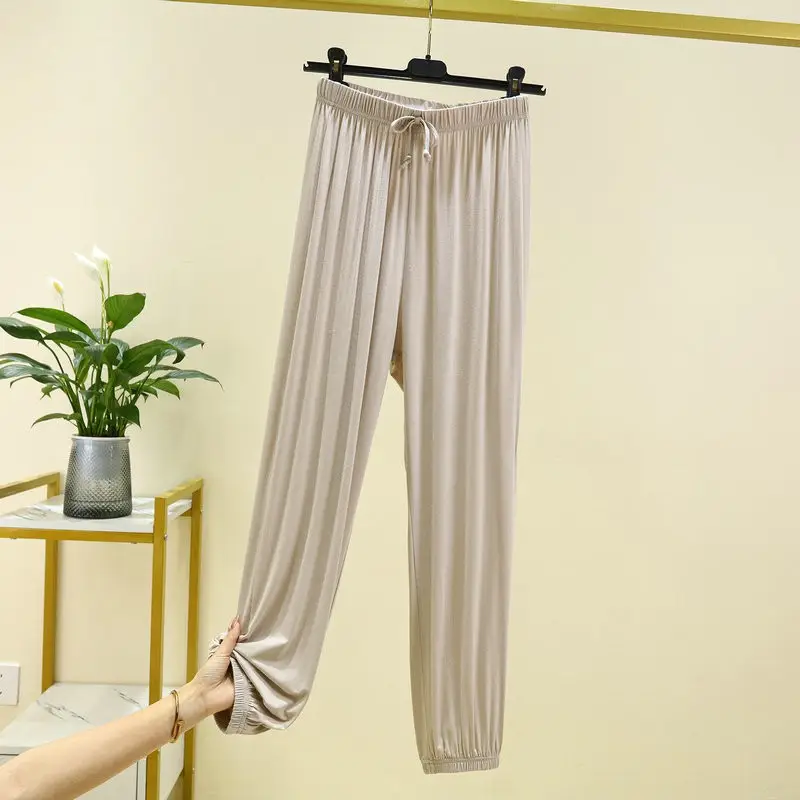 Women Drawstring Slimming Harem Pants Brown Summer 2025 - Image 10