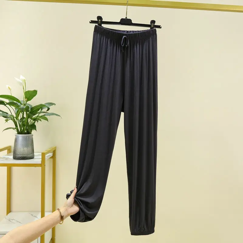 Women Drawstring Slimming Harem Pants Brown Summer 2025 - Image 4