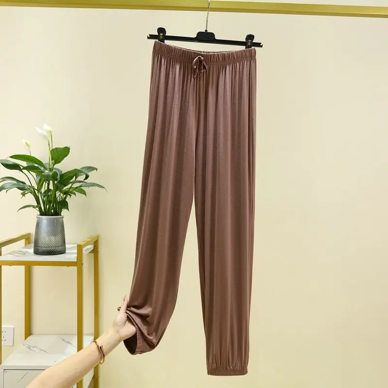 Women Drawstring Slimming Harem Pants Brown Summer 2025 - Image 6