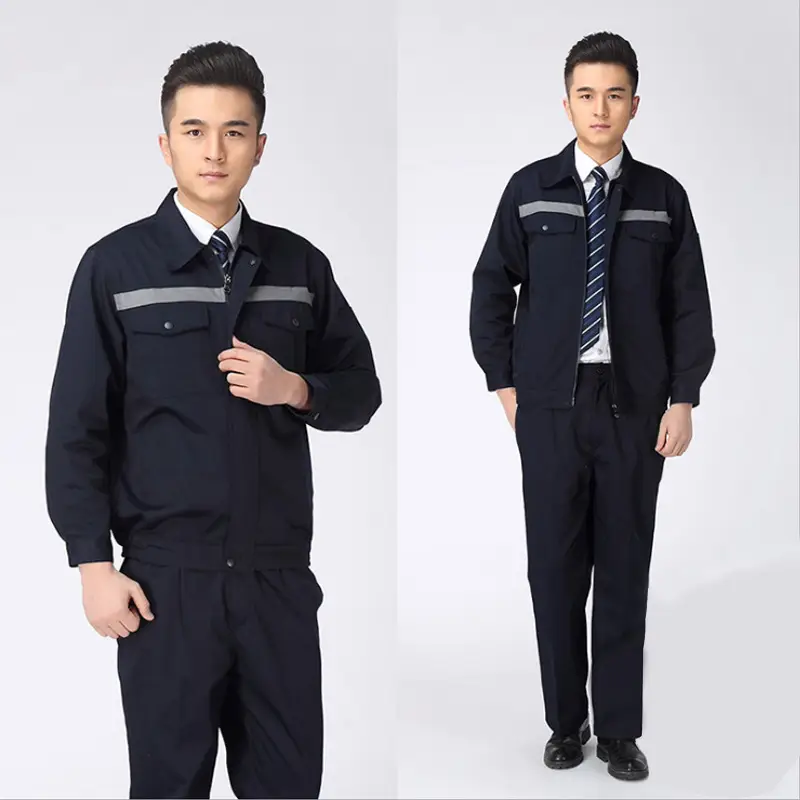 Spring Autumn Reflective Workwear Set Long Sleeve Factory Uniform - Image 2