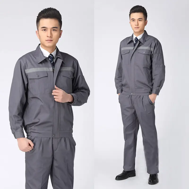 Spring Autumn Reflective Workwear Set Long Sleeve Factory Uniform - Image 3