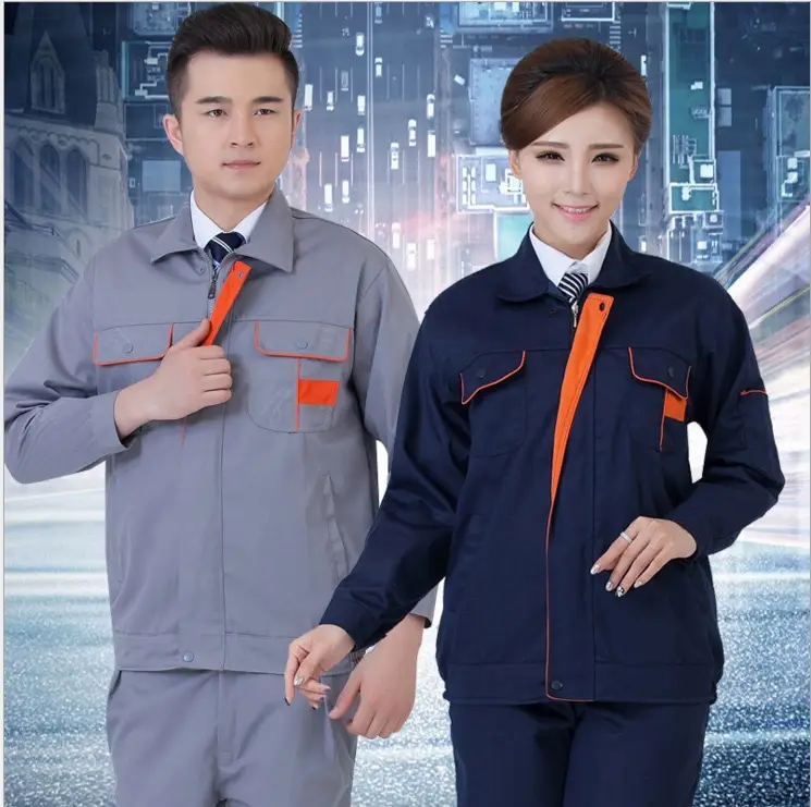 Spring Autumn Reflective Workwear Set Long Sleeve Factory Uniform - Image 4
