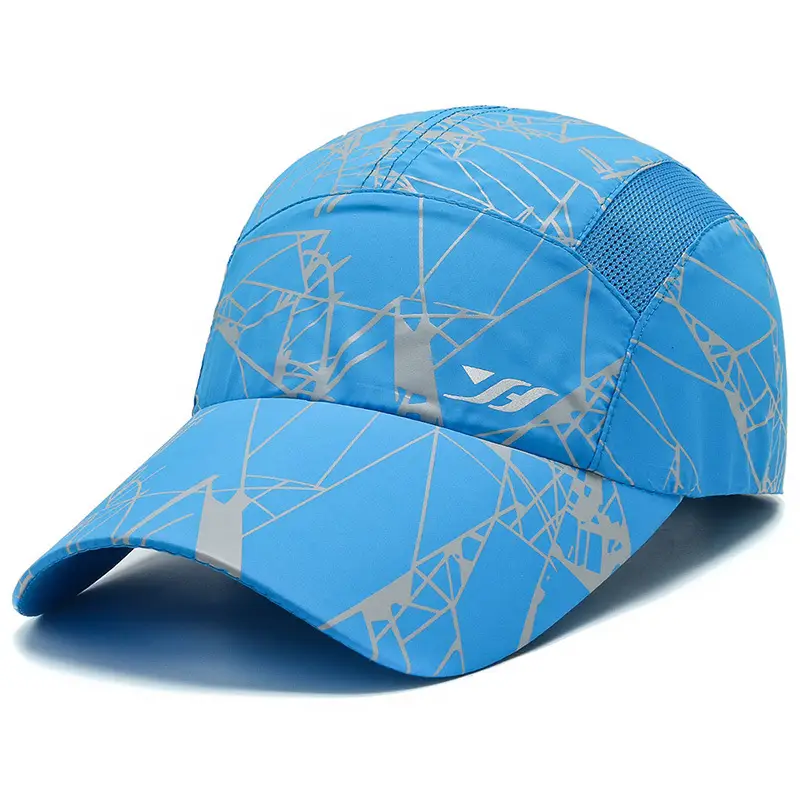 Men's Blue Geometric Peak Cap Summer Sports Wear - Image 5