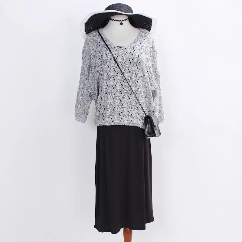 Korean Style Knitted V-Neck Sweater Set for Women
