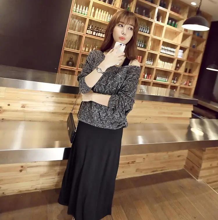 Korean Style Knitted V-Neck Sweater Set for Women