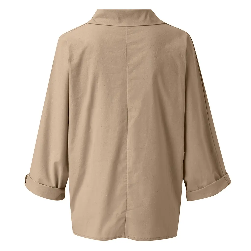 Women's Orange V-Neck Long Sleeve Pullover Top — feature 8