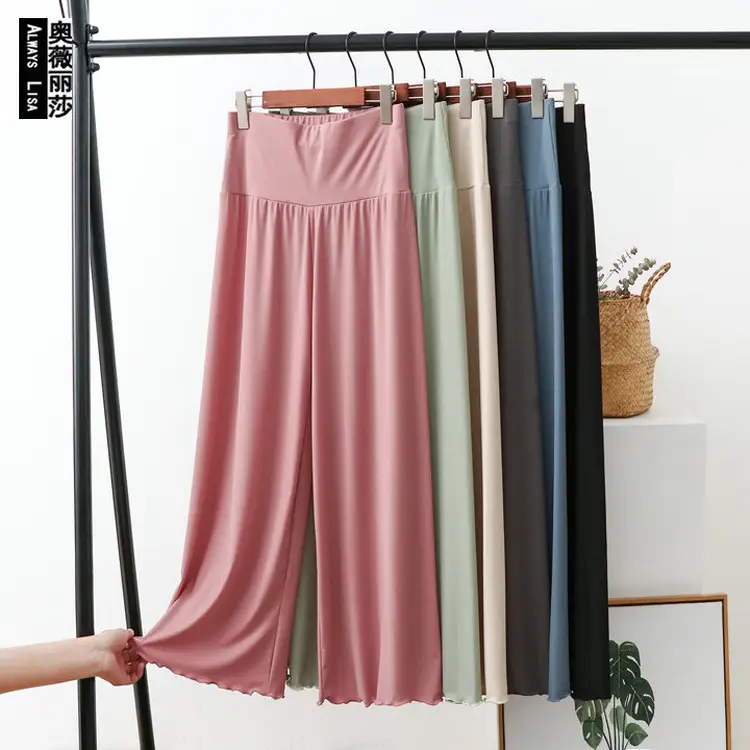 Black Wide Leg High Waist Pants for Women Summer - Image 7