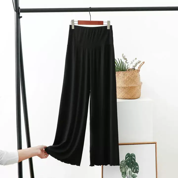 Black Wide Leg High Waist Pants for Women Summer — feature 8
