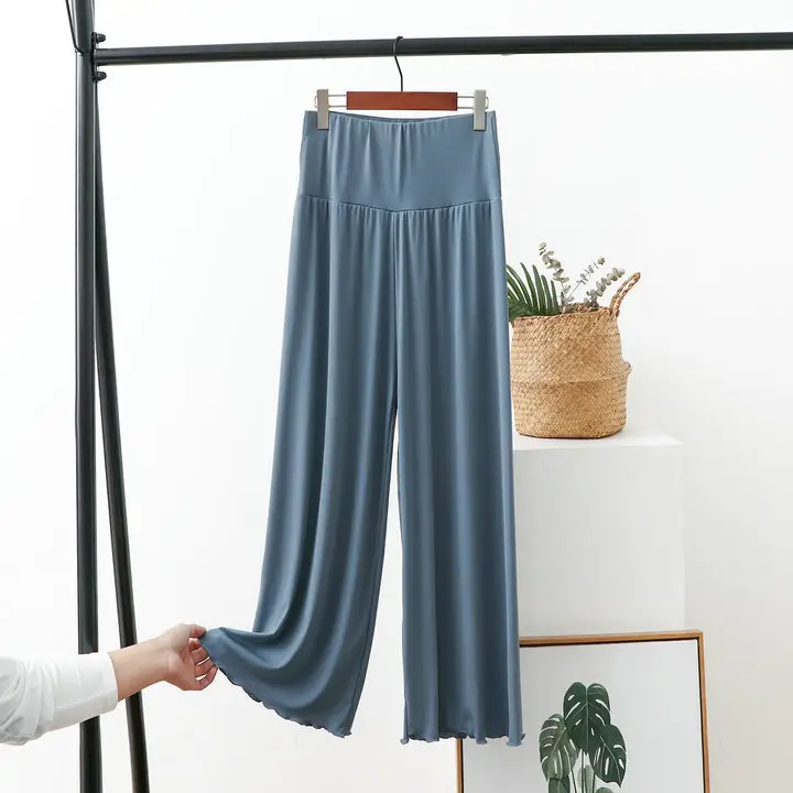 Black Wide Leg High Waist Pants for Women Summer - Image 4